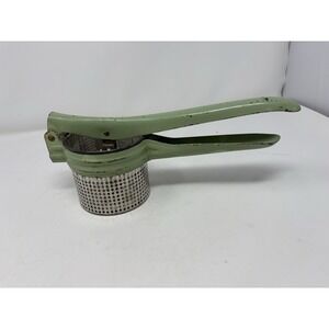 Vintage Potato Ricer Green Handle Steel Farmhouse Decor Handy Things Made In USA